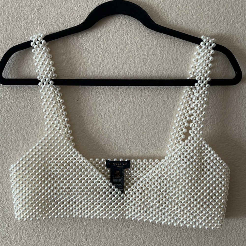 Anthro Current Air Pearl Bralette - one size